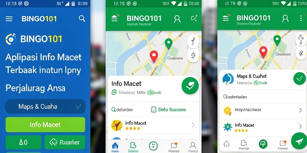 Tampilan antarmuka BINGO101 yang menampilkan kondisi lalu lintas terkini.