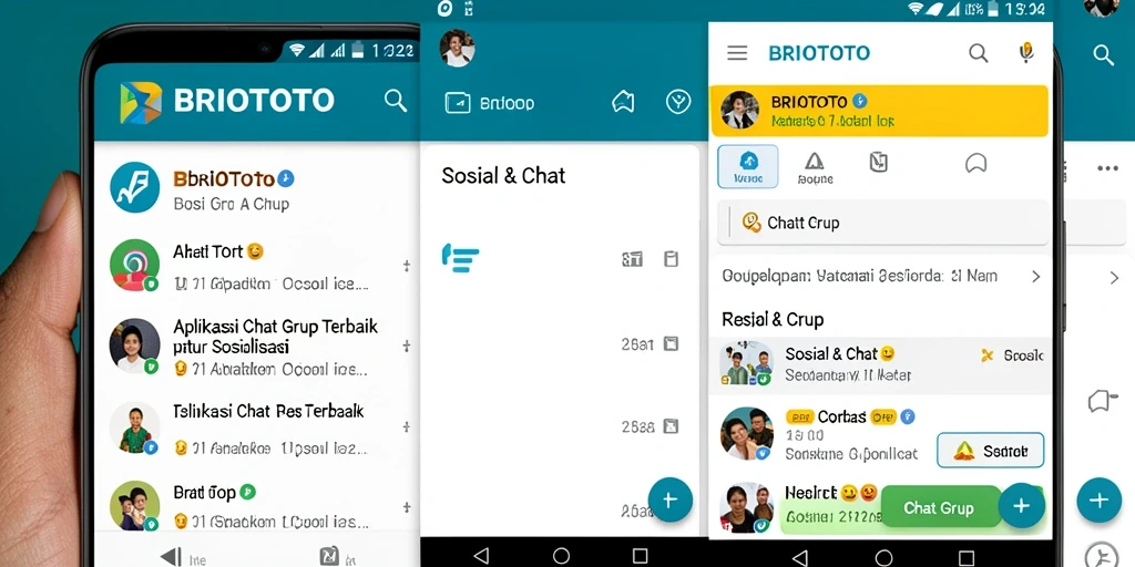 Tampilan antarmuka BRIOTOTO dengan fungsi Chat Grup yang interaktif.