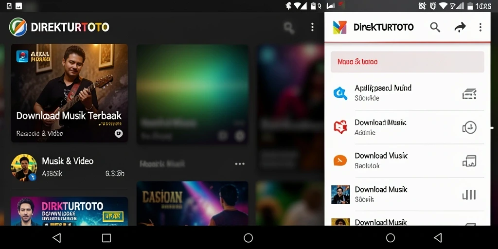 Tampilan antarmuka aplikasi Download Musik DIREKTURTOTO yang user-friendly.