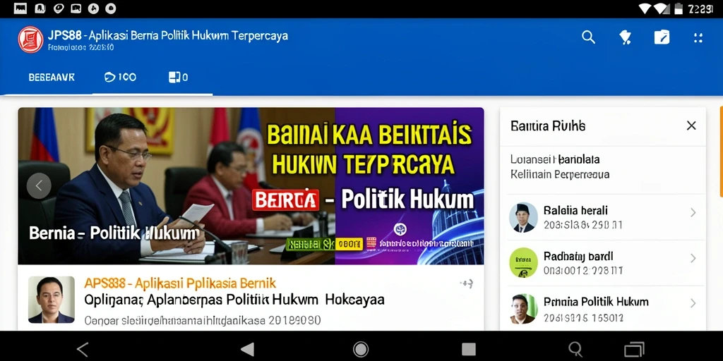 Antarmuka JPS88 menampilkan berita politik dan hukum terkini.