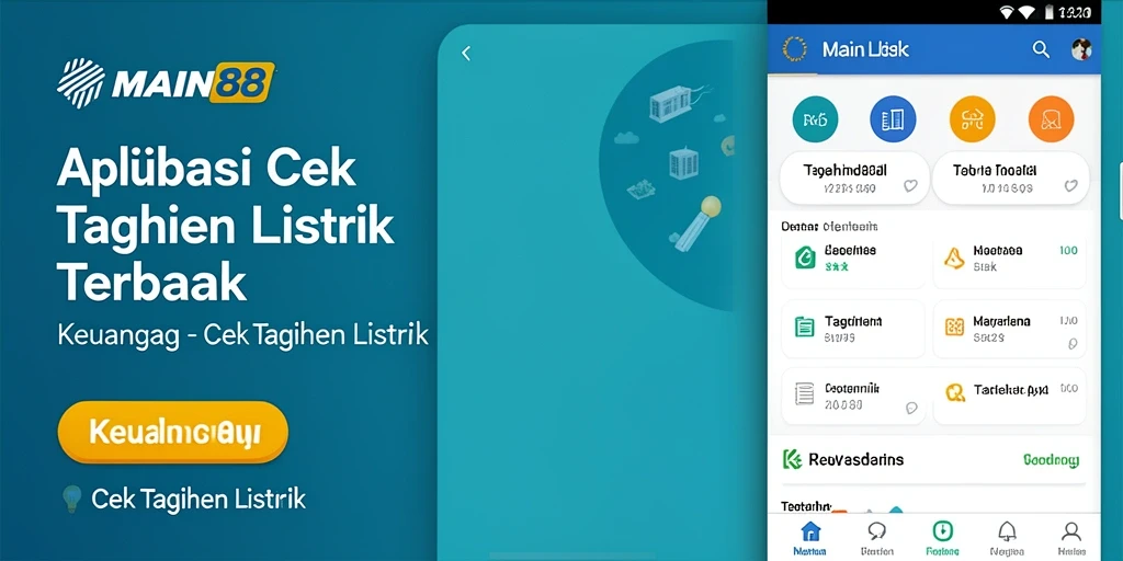 Antarmuka aplikasi MAIN88 untuk Cek Tagihan Listrik.