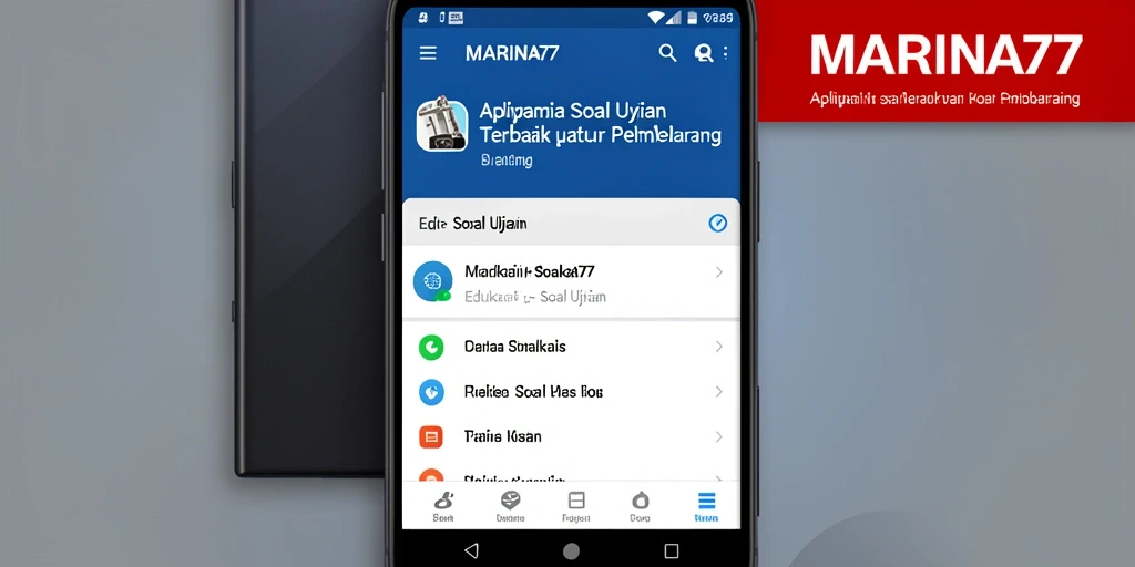 Tampilan antarmuka aplikasi Soal Ujian MARINA77 yang intuitif dan menarik.
