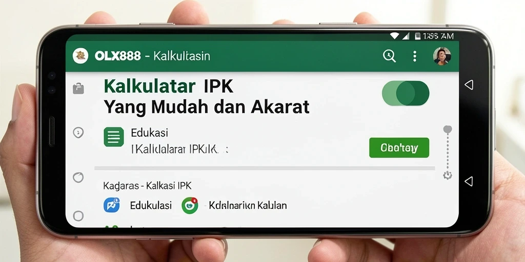 Tampilan antarmuka OLX888 yang sederhana dan efektif.