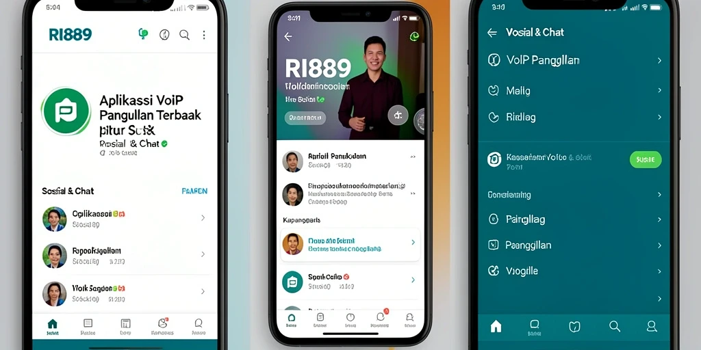 Antarmuka aplikasi VoIP Panggilan RI889 yang intuitif.