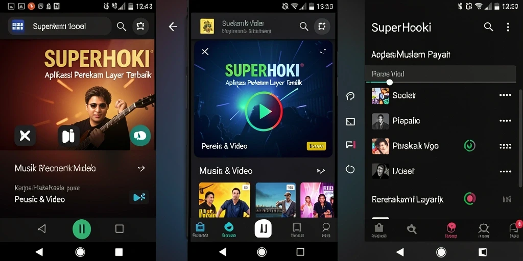 Tampilan antarmuka aplikasi SUPERHOKI saat merekam layar.
