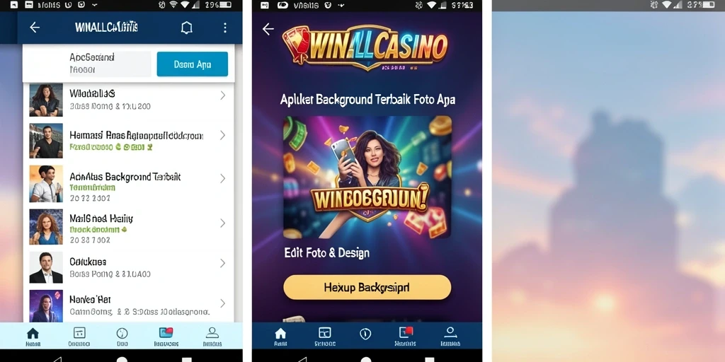 Screenshot antarmuka WINALLCASINO saat menghapus latar belakang foto.